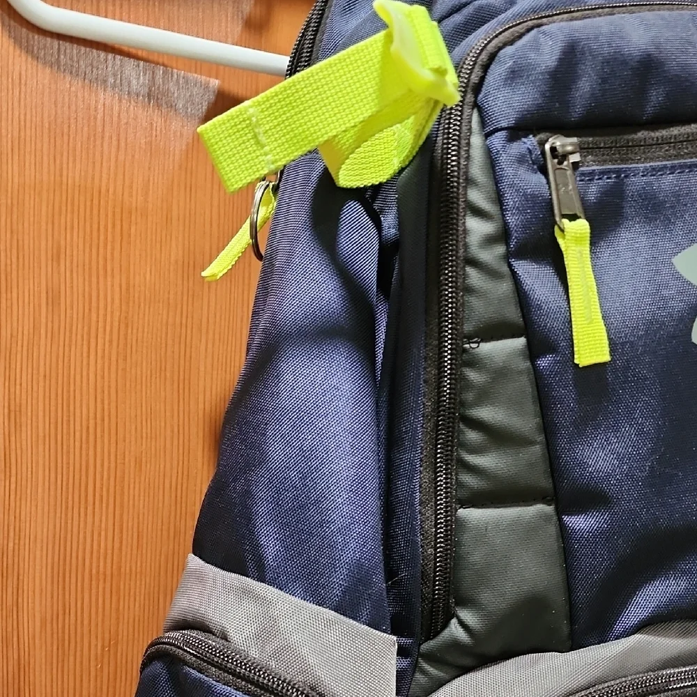 Under Armour Storm1 Navy and Neon Green/yellow Backpack